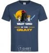 Men's T-Shirt Best dad in galaxy navy-blue фото