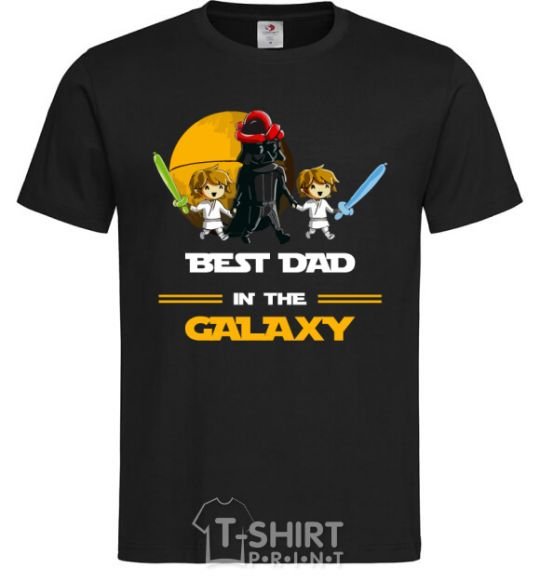 Men's T-Shirt Best dad in galaxy black фото