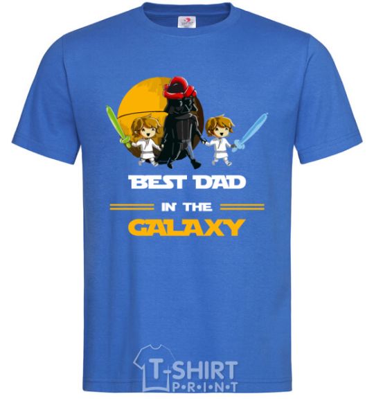 Men's T-Shirt Best dad in galaxy royal-blue фото