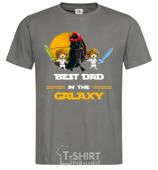 Men's T-Shirt Best dad in galaxy dark-grey фото