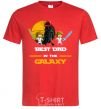 Men's T-Shirt Best dad in galaxy red фото