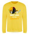 Sweatshirt Best dad in galaxy yellow фото