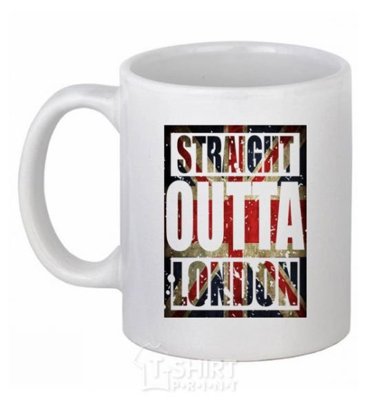 Чашка керамическая Straight outta London Белый фото