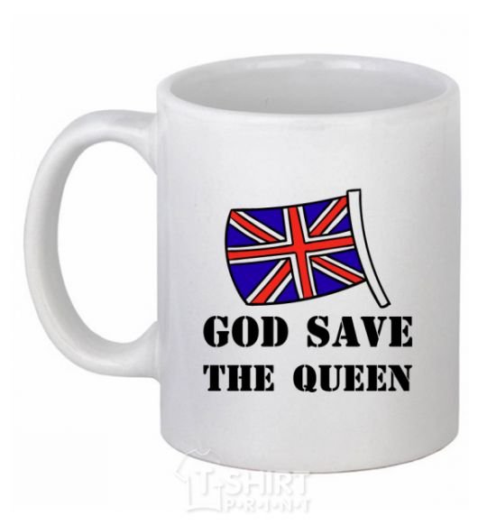 Ceramic mug God save the queen White фото