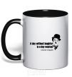 Mug with a colored handle A day without laughter ia day wasted black фото