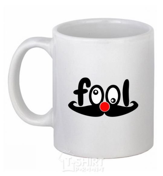 Ceramic mug Fool White фото