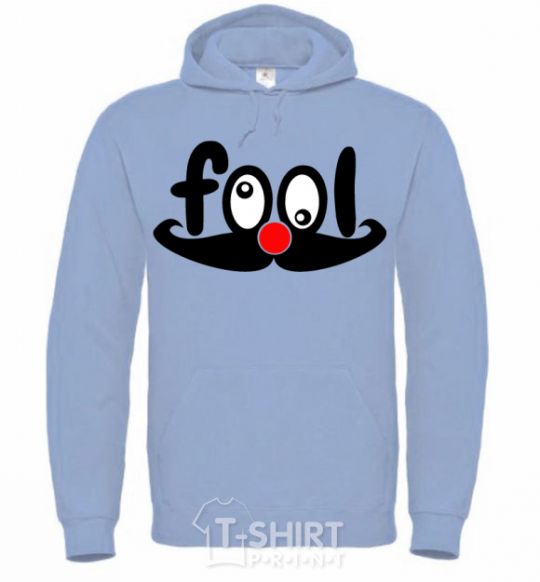 Men`s hoodie Fool sky-blue фото