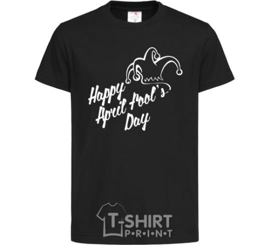 Kids T-shirt Happy April fool's day black фото