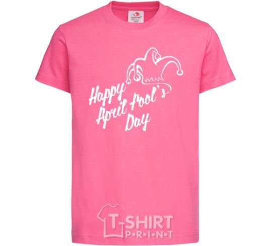 Детская футболка Happy April fool's day Ярко-розовый фото