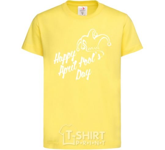 Kids T-shirt Happy April fool's day cornsilk фото
