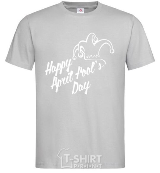 Мужская футболка Happy April fool's day Серый фото