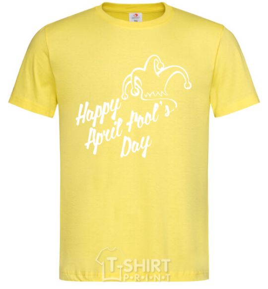 Мужская футболка Happy April fool's day Лимонный фото