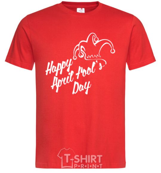 Мужская футболка Happy April fool's day Красный фото
