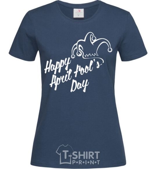 Women's T-shirt Happy April fool's day navy-blue фото