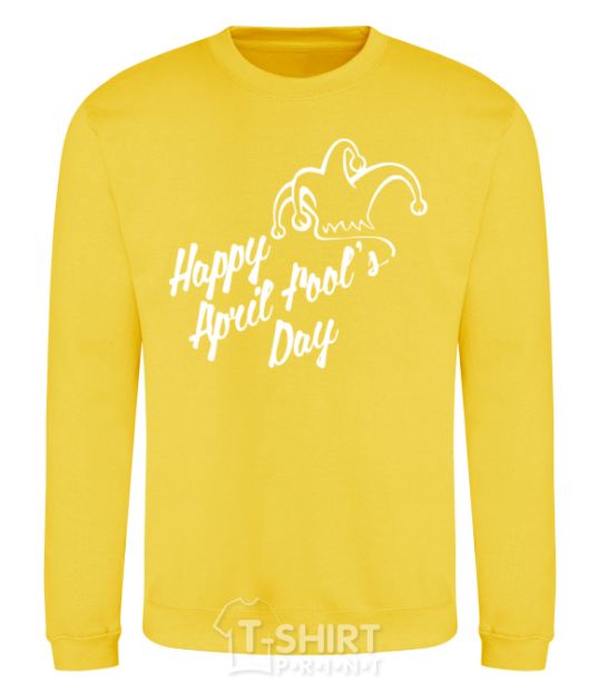 Sweatshirt Happy April fool's day yellow фото