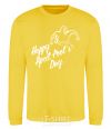 Sweatshirt Happy April fool's day yellow фото