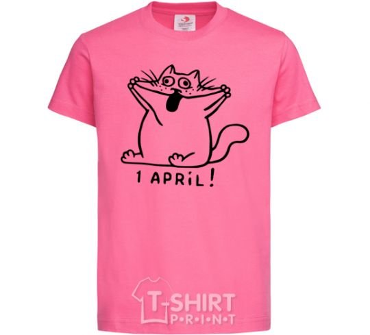 Kids T-shirt April Fool's Day cat heliconia фото