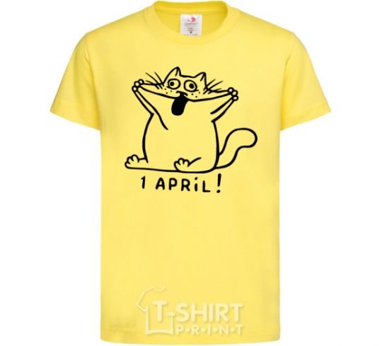 Детская футболка Первое апреля кот Лимонный фото