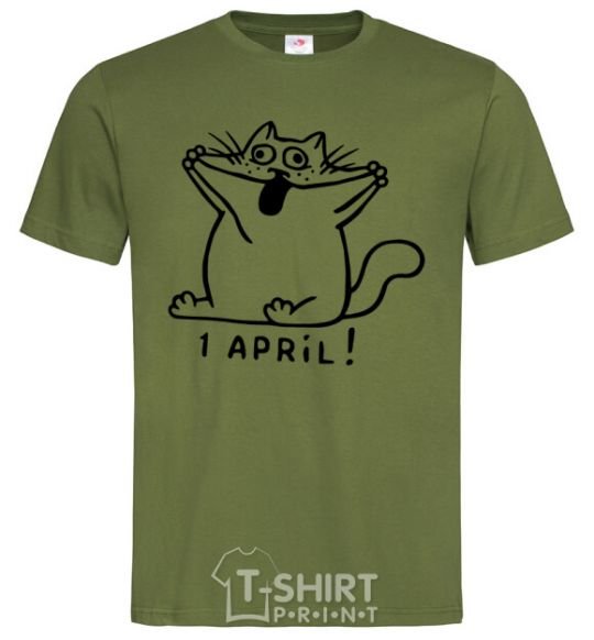 Men's T-Shirt April Fool's Day cat millennial-khaki фото