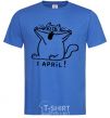 Men's T-Shirt April Fool's Day cat royal-blue фото