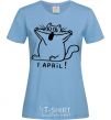 Женская футболка Первое апреля кот Голубой фото
