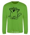 Sweatshirt April Fool's Day cat orchid-green фото