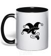 Mug with a colored handle Cyclops the jester black фото