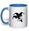 Mug with a colored handle Cyclops the jester royal-blue фото