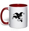 Mug with a colored handle Cyclops the jester red фото