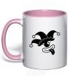Mug with a colored handle Cyclops the jester light-pink фото