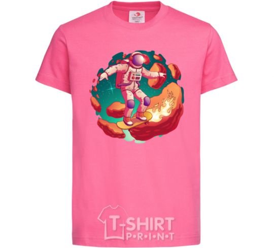 Kids T-shirt Astronaut skater heliconia фото