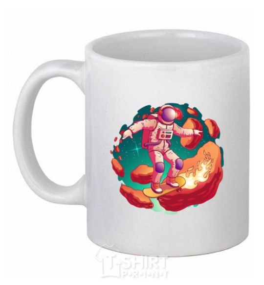 Ceramic mug Astronaut skater White фото
