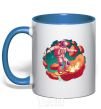 Mug with a colored handle Astronaut skater royal-blue фото