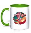 Mug with a colored handle Astronaut skater kelly-green фото
