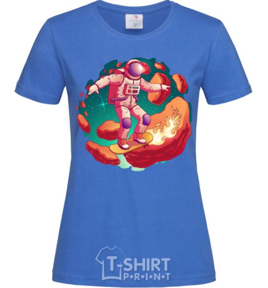 Women's T-shirt Astronaut skater royal-blue фото