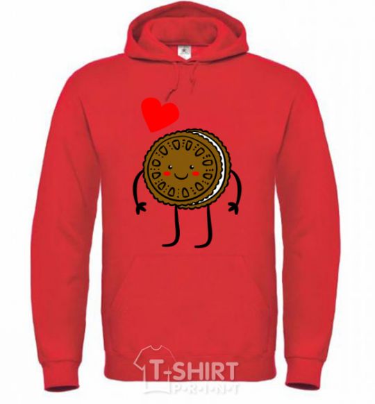 Men`s hoodie Cookie dark bright-red фото