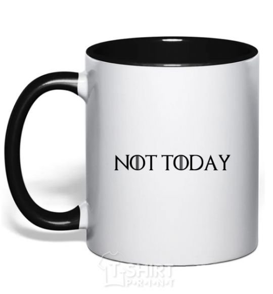 Mug with a colored handle Not today game of thrones black фото