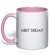 Mug with a colored handle Not today game of thrones light-pink фото