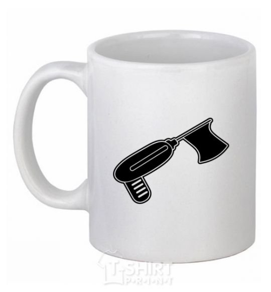 Ceramic mug Flag drill White фото