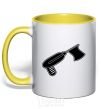 Mug with a colored handle Flag drill yellow фото