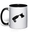 Mug with a colored handle Flag drill black фото