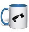 Mug with a colored handle Flag drill royal-blue фото