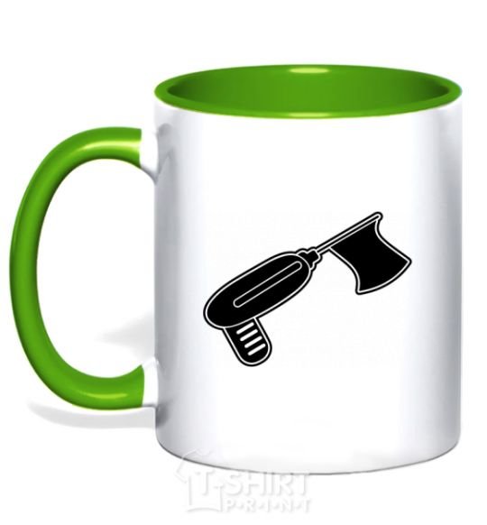 Mug with a colored handle Flag drill kelly-green фото
