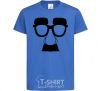 Kids T-shirt Mustache glasses royal-blue фото