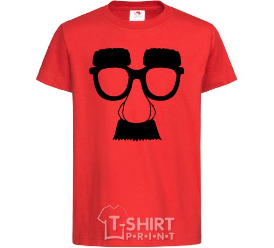 Kids T-shirt Mustache glasses red фото