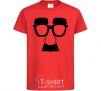 Kids T-shirt Mustache glasses red фото