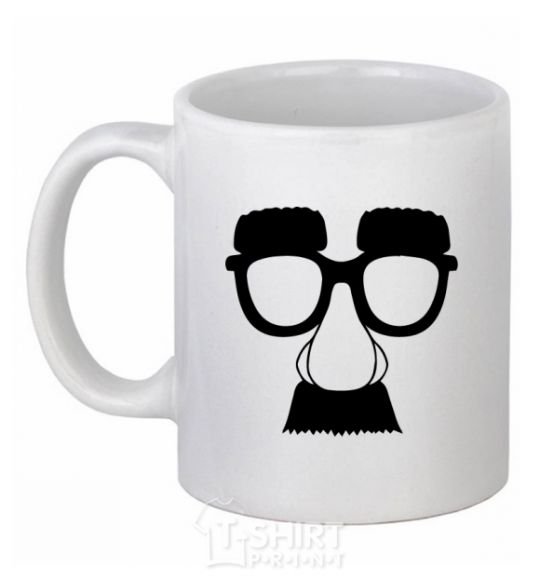 Ceramic mug Mustache glasses White фото