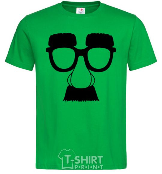 Мужская футболка Очки с усами Зеленый фото