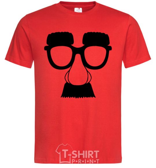 Мужская футболка Очки с усами Красный фото