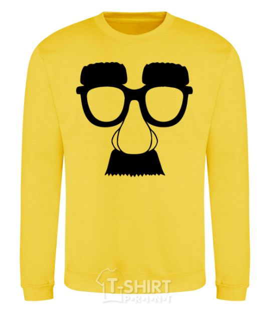 Sweatshirt Mustache glasses yellow фото